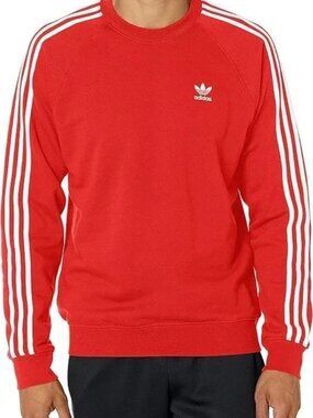 Adidas Adicolor Classics 3-Stripes Crew Sweatshirt Better Scarlet S NWT